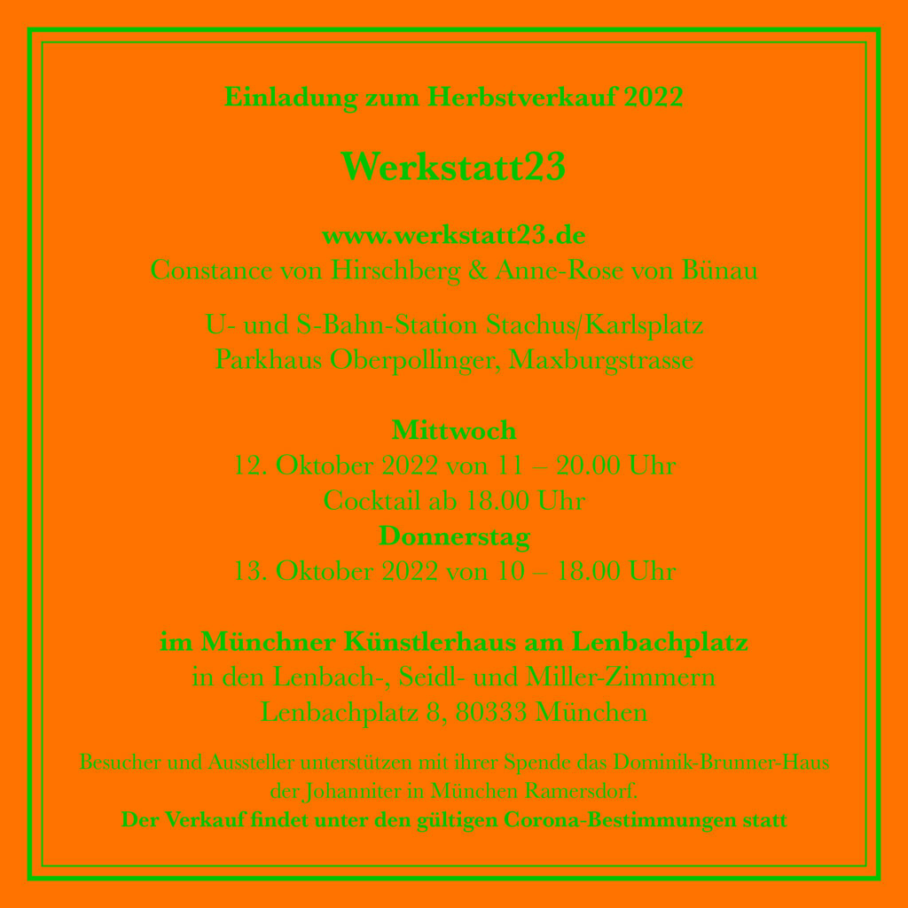 Werkstatt23 in München, 12.-13. Oktober 2022